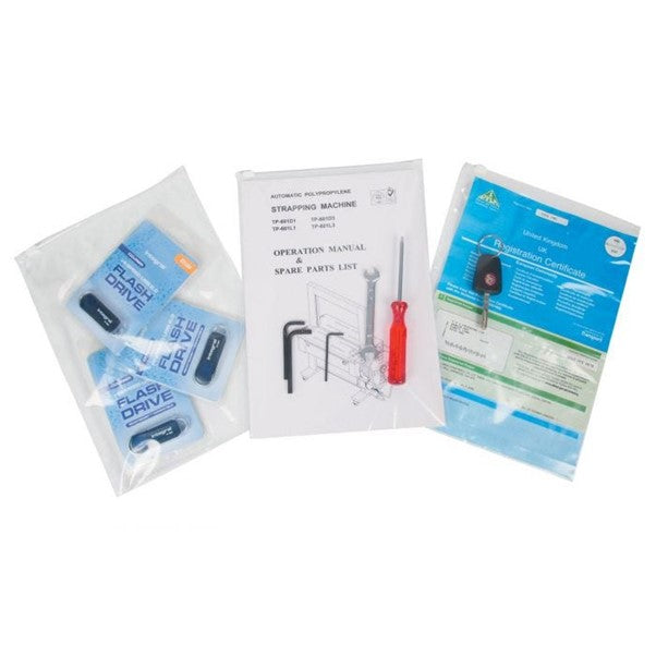 Slider Grip Bags with white slider 360 x 250mm x 75mu