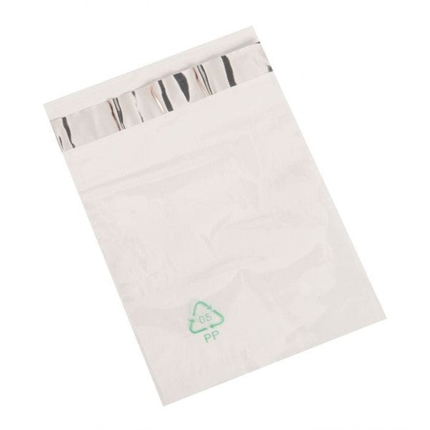 Self Seal Bags Polypropylene 150 x 320mm 40mu Clear Silver Antistatic