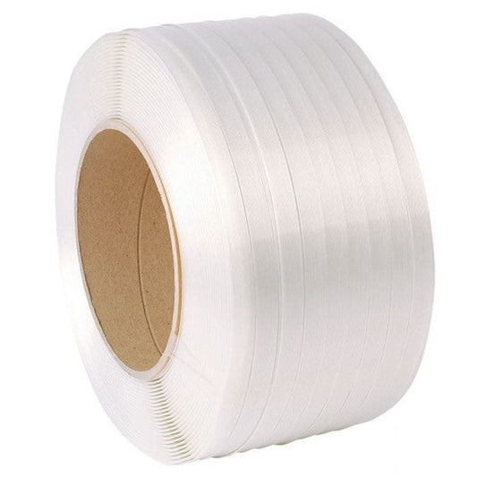 Composite Polyester Smooth Hand Strap 19mmx1.1mmx700mtr Cardboard Core 200x190mm 450kg Breaking Stra