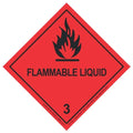 Flammable Liquid Hazard Warning Labels 100 x 100mm