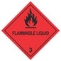 Flammable Liquid Hazard Warning Labels 100 x 100mm