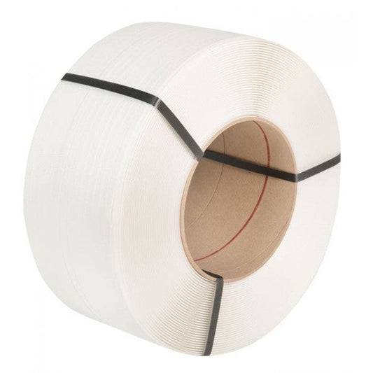 Polypropylene Embossed Machine Strap 12mmx0.55mmx2500mtr Cardboard Core 190x280mm 145kg Breaking Str