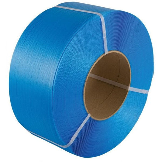 Polypropylene Embossed Machine Strap 12mmx0.63mmx3000mtr Cardboard Core 190x200mm 165kg Breaking Str