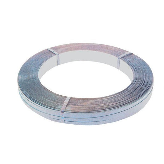 Mill Wound Steel Smooth Hand Strap 13mmx0.5mmx1010mtr No Core 570kg Breaking Strain Zinc Coated