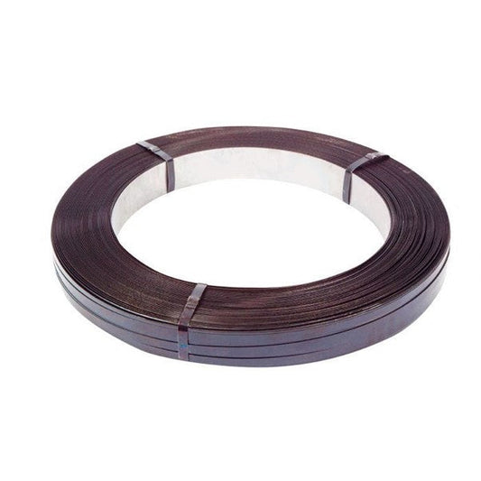 Mill Wound Steel Smooth Hand Strap 19mmx0.5mmx675mtr No Core 870kg Breaking Strain Black