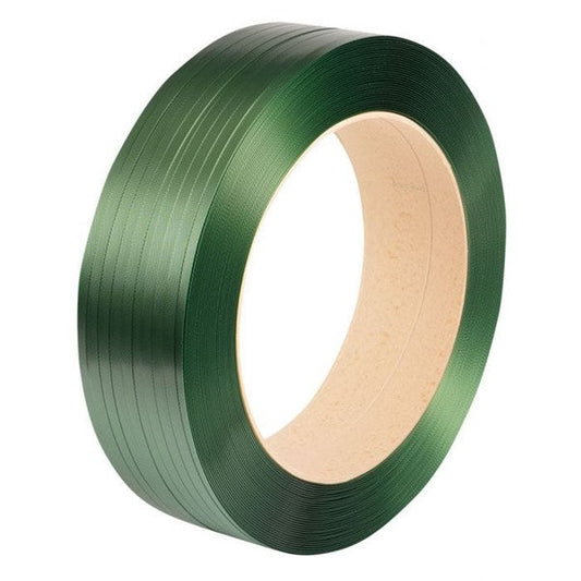 Polyester Embossed Hand Strap 19mmx0.85mmx1200mtr Cardboard Core 150x400mm 620kg Breaking Strain Gre
