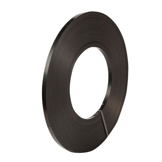 Ribbon Wound Steel Smooth Hand Strap 16mm x 0.5mm x 332mtr No Core 720kg Breaking Strain Black