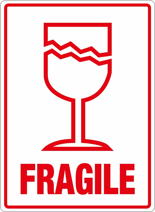 Parcel Labels 108 x 79mm (printed FRAGILE)