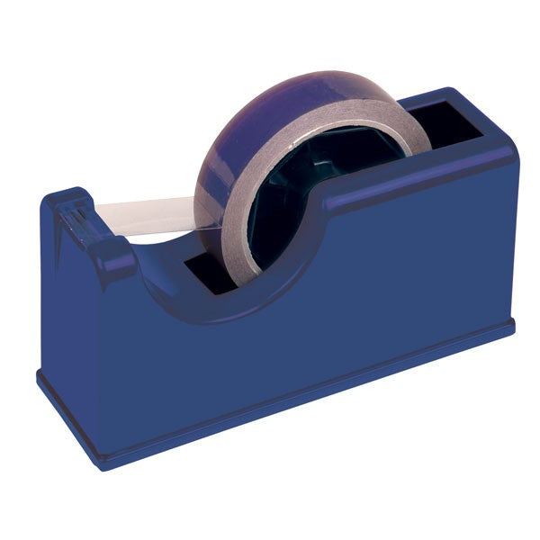 Kinetix Tape Dispenser desk top for 25mm wide 25 or 75mm core tape blue
