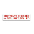 Message Tape polypropylene 50mm x 66mtr 28mu (printed CONTENTS CHECKED SECURITY SEALED)