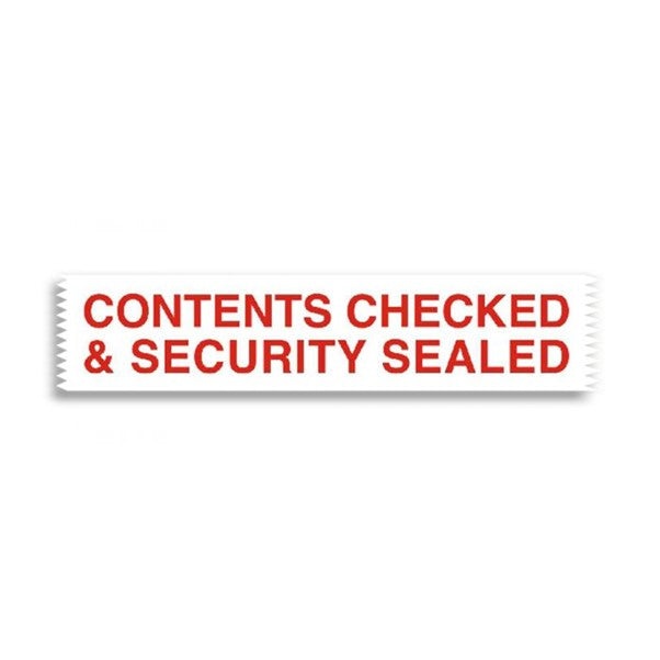 Message Tape polypropylene 50mm x 66mtr 28mu (printed CONTENTS CHECKED SECURITY SEALED)